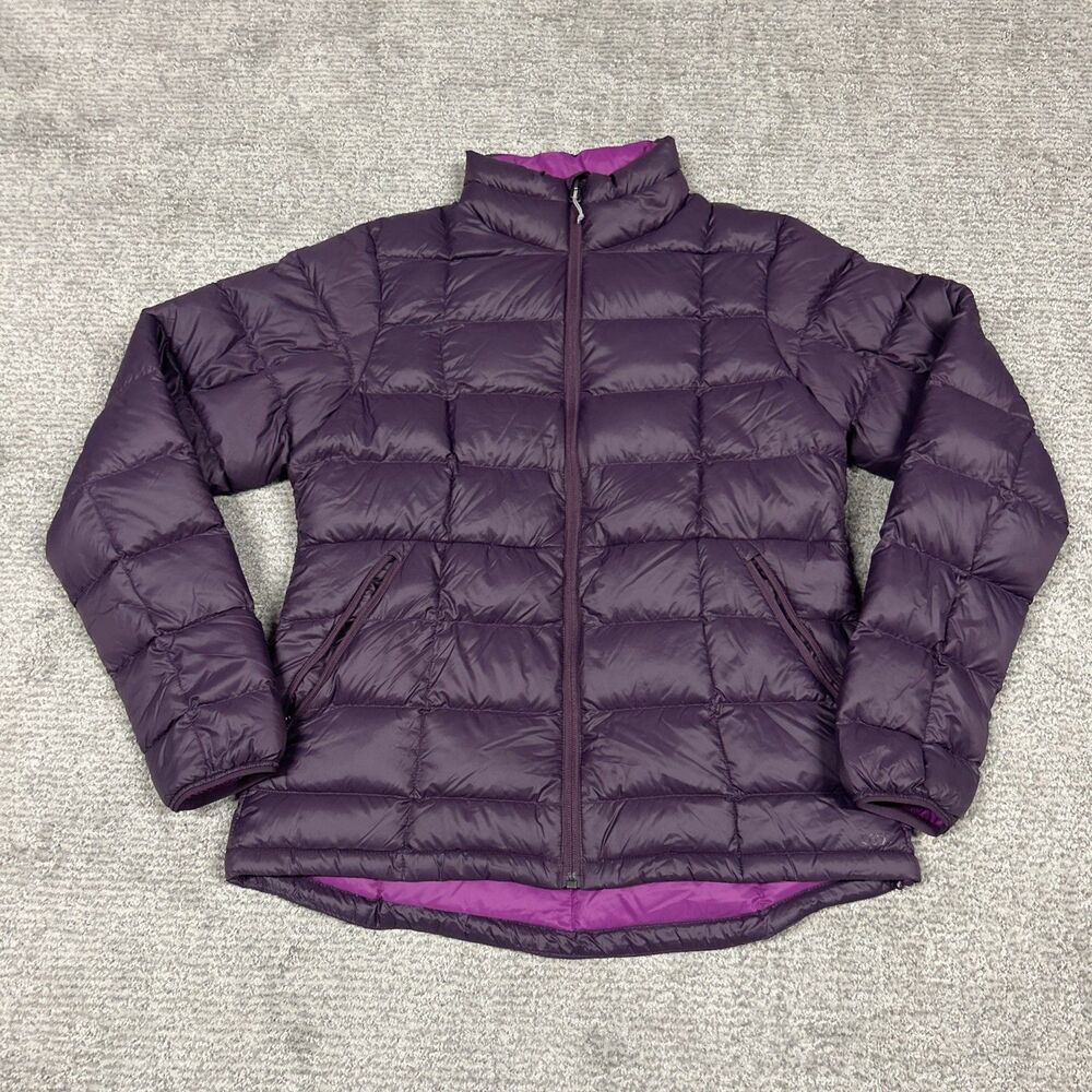 REI Co-op 650 Down Coat Womens Medium Quilted Puffer Jacket Purple Pockets